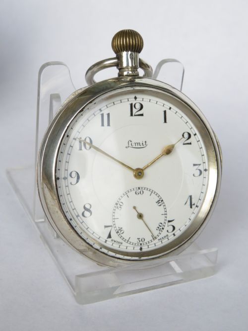fig 1. Antique 1919 silver Limit pocket watch