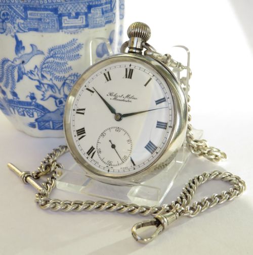 Antique Silver Pocket Watch and Chain