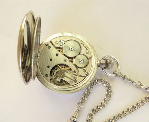 fig 2. Antique silver pocket watch and chain