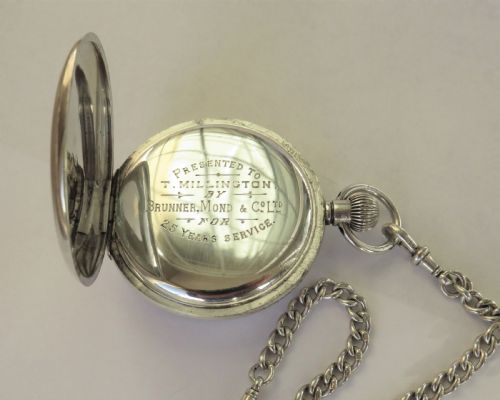 fig 3. Antique silver pocket watch and chain