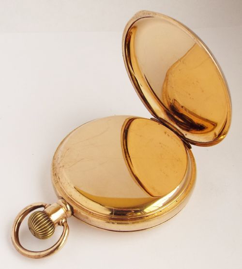 fig 2. Antique 1910 Waltham Traveler full hunter pocket watch.