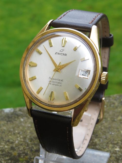 Gents 1960s Enicar Supertest Sea Pearl Wrist Watch