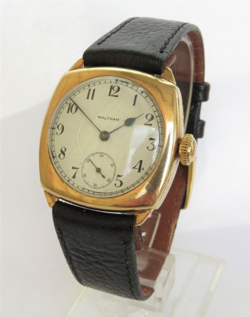 Gents 9ct Gold Waltham Wrist Watch, 1932