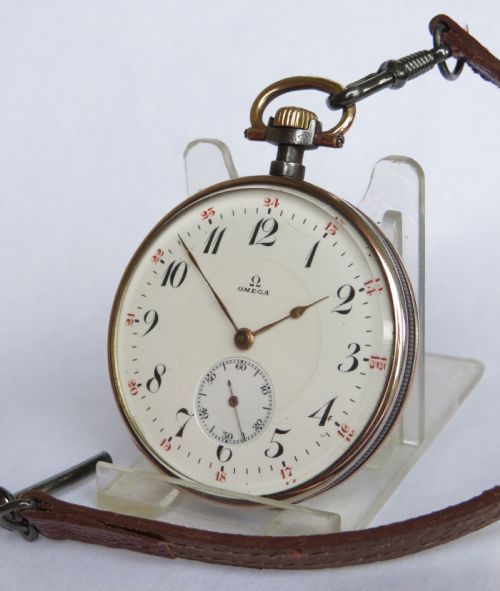 Antique Omega Gun Metal Pocket Watch