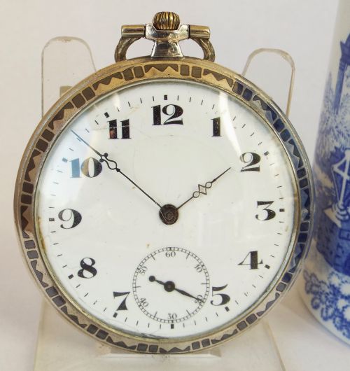 Art Deco Record Silver Pocket Watch.