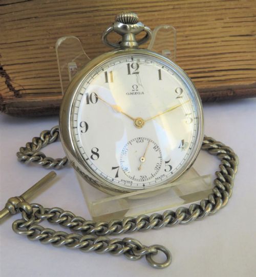 fig 1. 1930s Omega pocket watch and chain.