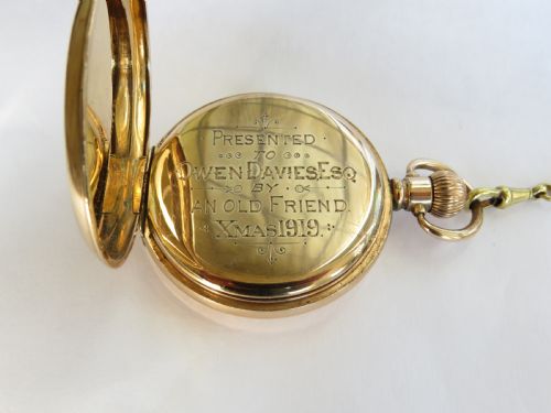 fig 2. Antique Vertex Revue pocket watch and chain