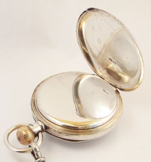 fig 2. A lady’s antique silver Waltham fob watch and chain.
