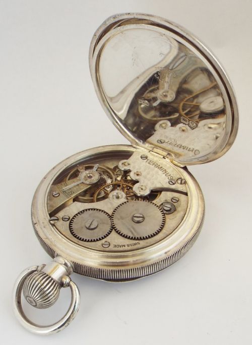 fig 3. A 1920s silver Terminus pocket watch by Tavannes Watch Company.