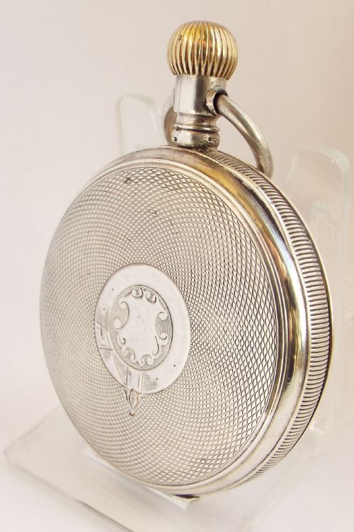 fig 1. Antique silver Bernex pocket watch originally retailed by Mann of Gloucester