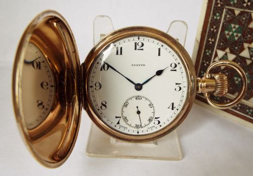 A Vintage 1920s Stayte Full Hunter Pocket Watch.