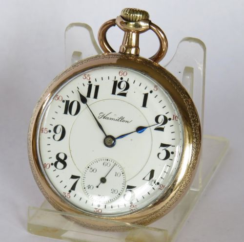fig 1. Antique Hamilton railroad pocket watch, 1914
