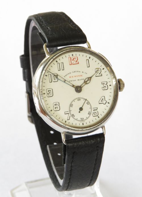 Gents Antique Silver Zenith Watch, Favre Leuba