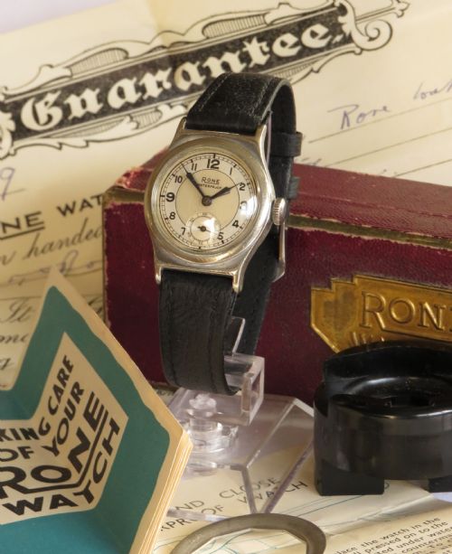 1930s Rone Wrist Watch with Box, Papers and Tools