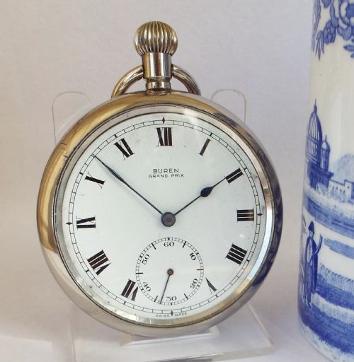 A 1930s Buren Grand Prix Pocket Watch.