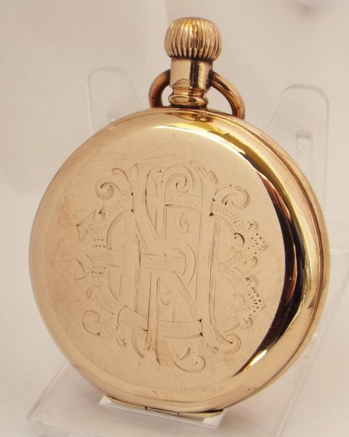 fig 1. An antique Waltham full hunter pocket watch.