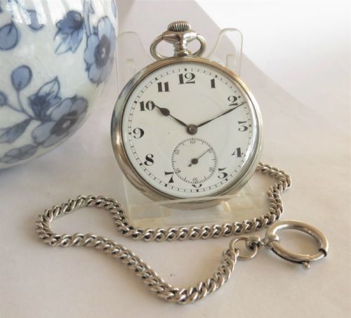 1930s Lanco Pocket Watch and Chain