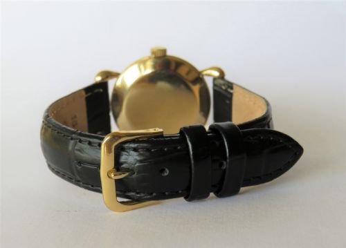 fig 2. Mid-size 9ct gold Rone Fifteen wrist watch, 1947