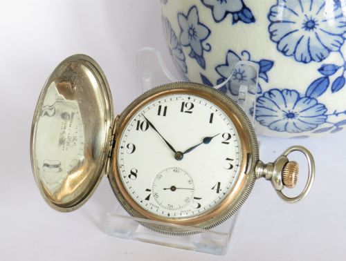 1940s Cyma Silver Full Hunter Pocket Watch