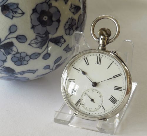 Antique Pin-set Silver Pocket Watch, 1885