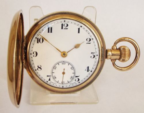 Antique 1920s Swiss Full Hunter Pocket Watch.
