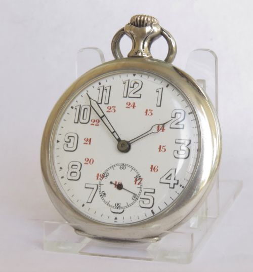 fig 1. Antique silver Tribaudeau religious pocket watch