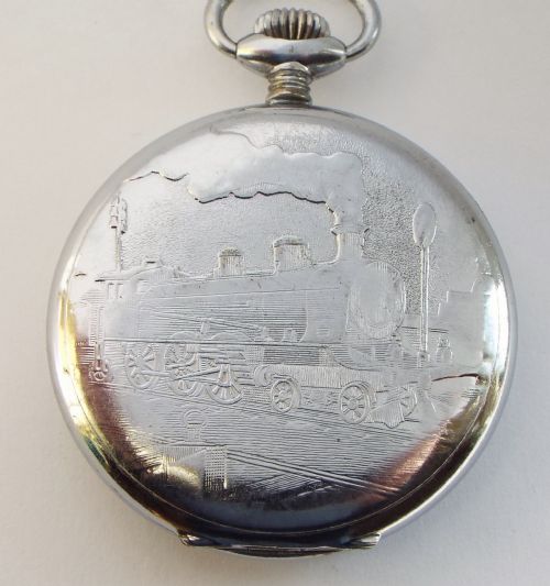 fig 1. 1960s Athena Locomotive pocket watch.