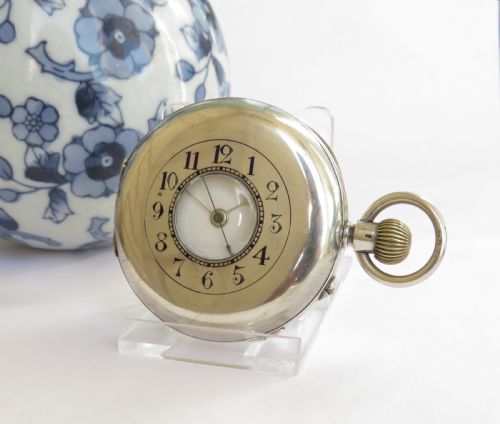 Silver Hunter Pocket Watch / Stopwatch, Police