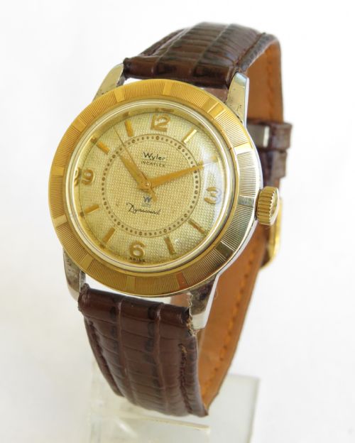 Gents 1950s Wyler S/steel and 14ct Gold Wristwatch