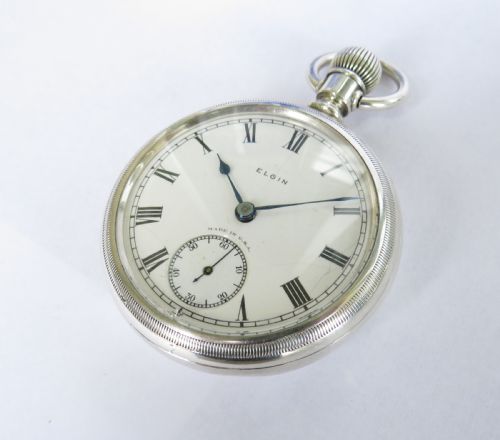fig 1. 1920s silver Elgin pocket watch