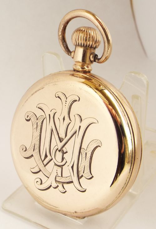 fig 1. Antique Buren full hunter pocket watch.