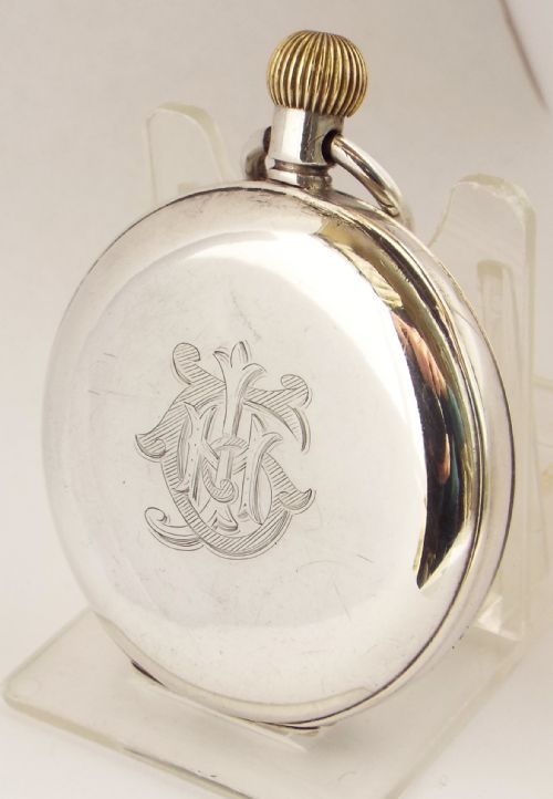 fig 2. Antique silver Syren half hunter pocket watch by the Revue Thommen Watch Company.
