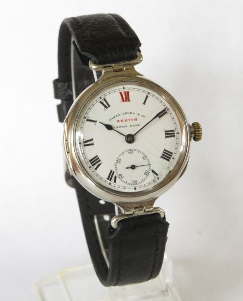 Gents Ww1 Silver Zenith Watch from Favre Leuba