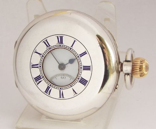 Antique Silver Coventry Rotherhams Half Hunter Pocket Watch.