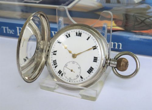fig 1. Silver Buren half hunter pocket watch, 1924