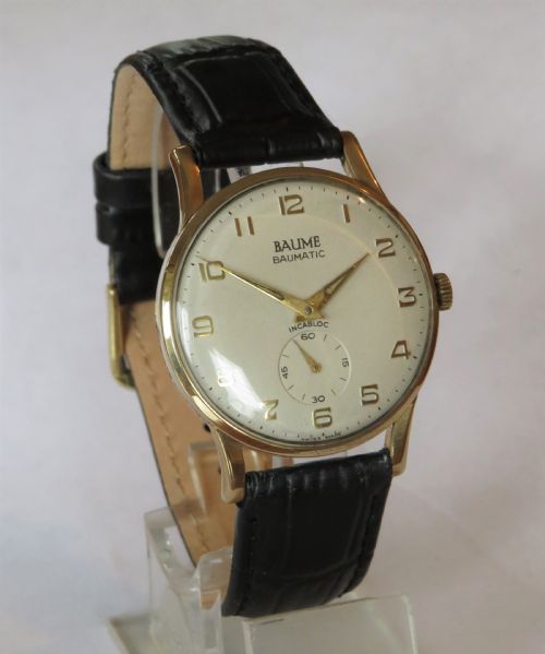 fig 1. Gents 9ct gold Baume wrist watch, 1963
