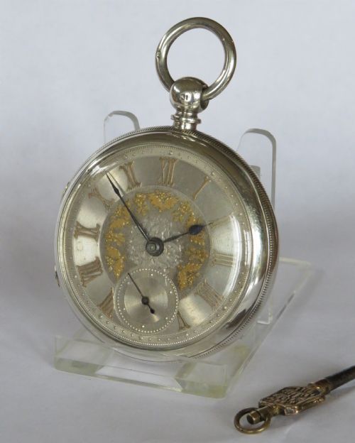 Antique Silver Fusee Pocket Watch, 1878