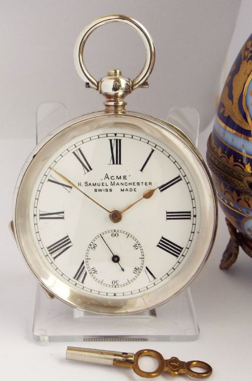 Antique 1900s Silver H Samuel "Acme " Pocket Watch.