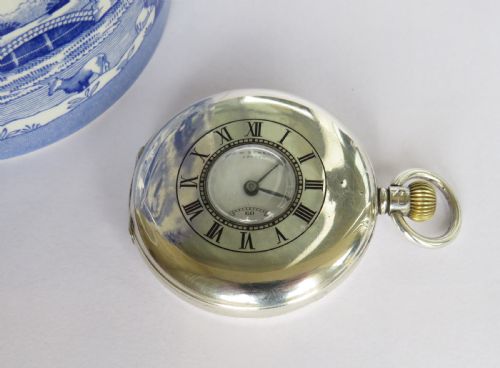 Silver Cyma Half Hunter Pocket Watch, J W Benson