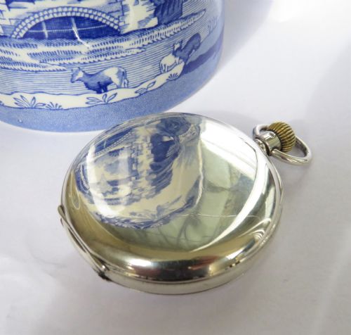 fig 2. Silver Cyma half hunter pocket watch, J W Benson