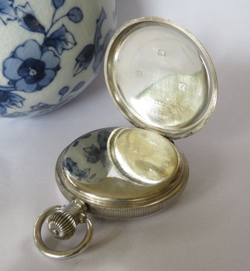 fig 2. Silver Waltham full hunter pocket watch