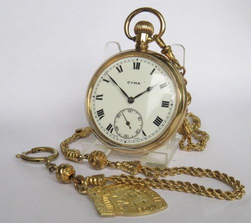 Antique Cyma Pocket Watch and Albert