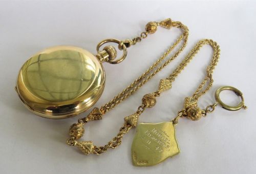 fig 2. Antique Cyma pocket watch and albert