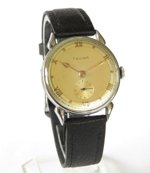 fig 1. Gents 1940s Tuvina wrist watch by Charles Roth, Artis