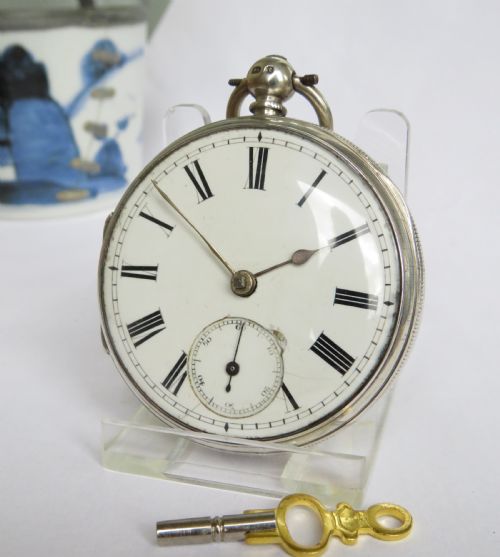 Antique Silver Fusee Pocket Watch, 1868