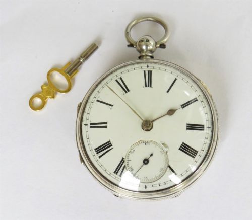 fig 1. Antique silver fusee pocket watch, 1868