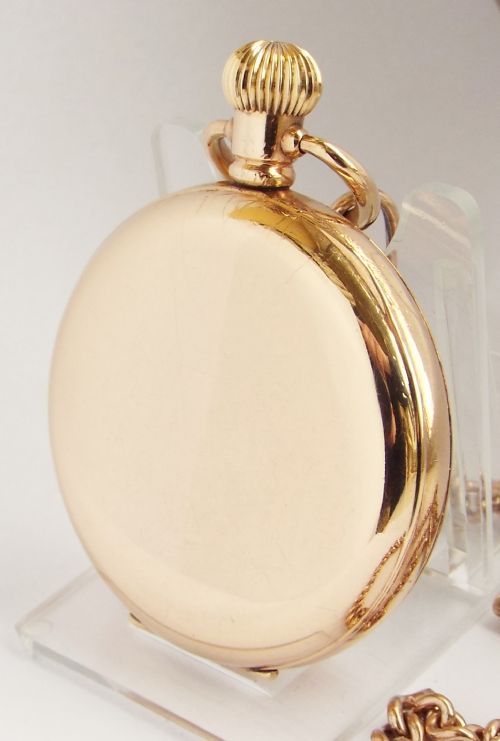 fig 1. Antique stem winding Waltham pocket watch & chain.