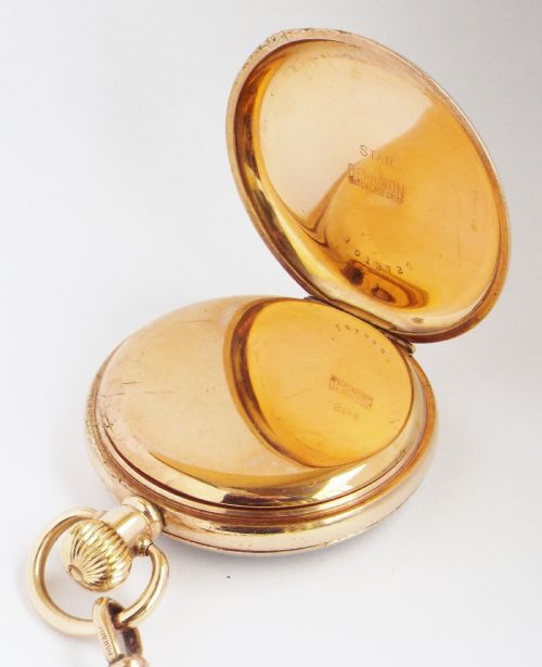 fig 2. Antique stem winding Waltham pocket watch & chain.