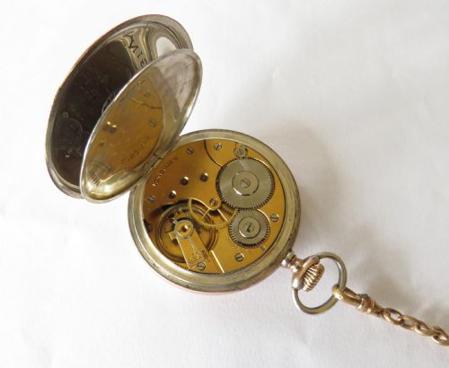 fig 2. Antique silver Longines pocket watch and chain