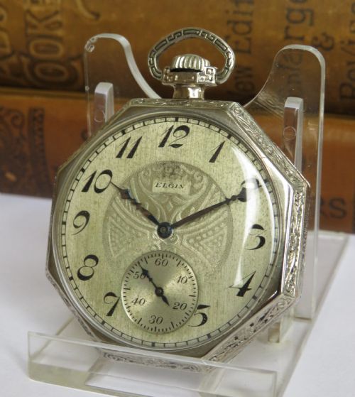 White Gold Filled Elgin Pocket Watch, 1928